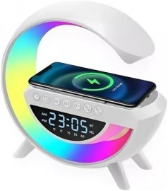 Luminria De Mesa Abajur Rgb Smart Bluetooth Speaker Wireles Tecnologia RGB Speaker Caixa De Som E Carregador Por Induo Bluetooth Carrega Sem Fio Luz Noturna Ambiente