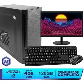 Computador Completo Intel Core i3 2 Gerao, 4GB, SSD 120GB, Windows 10 Trial + Monitor 19 LED HDMI e VGA